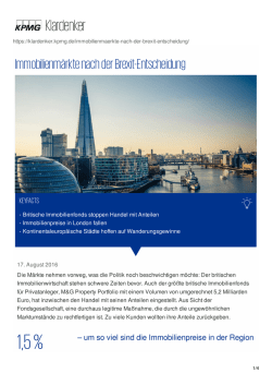Immobilienm&auml;rkte nach der Brexit
