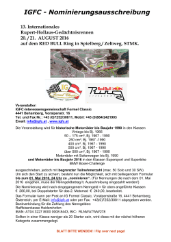 Nominierungsschreiben Red Bull Ring 2016