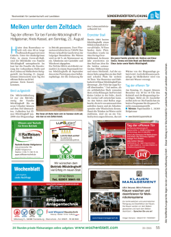 Melken unter dem Zeltdach - Wochenblatt für Landwirtschaft