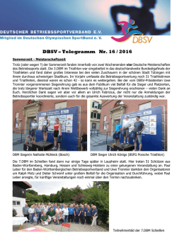 DBSV – Telegramm Nr. 16 / 2016