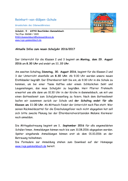 Infos Schuljahresbeginn - Beerfelden