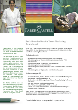 Praktikum im Bereich Trade Marketing Deutschland - Faber