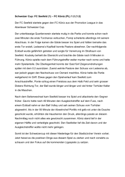 Matchbericht 13.08.2016: SchweizerCup FCS-FC Köniz