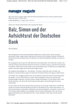 Balz, Simon und der Aufsichtsrat der Deutschen Bank