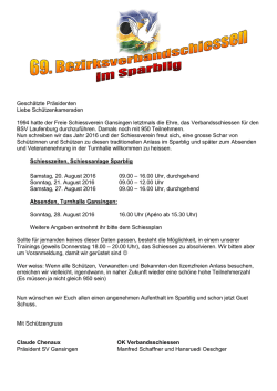Einladung - mach mit - schiess mit f&uuml;r Gansingen