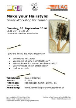Make your Hairstyle! - Zentrumsbibliothek Mutschellen