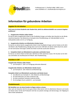 Information f&uuml;r gebundene Arbeiten
