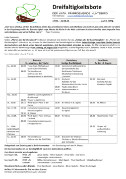 Dreifaltigkeitsbote - Kirchengemeinde Hl. Dreifaltigkeit Hunteburg