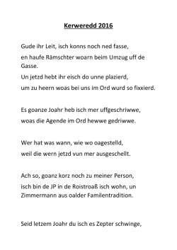Kerweredd 2016 - der Rämschter Kerweborsch