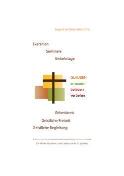 GLAUBEN erneuern beleben vertiefen Exerzitien Seminare