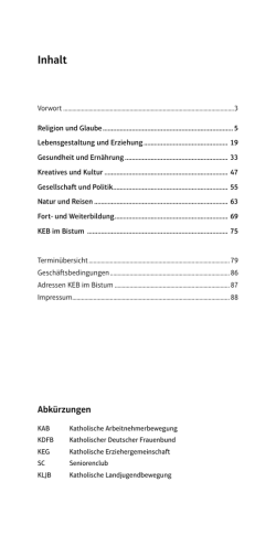 Inhalt - Katholische Erwachsenenbildung Deggendorf e. V.