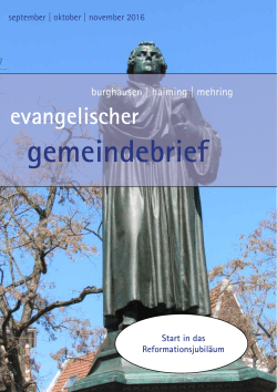 gemeindebrief - Evangelisch-Lutherische Kirche Burghausen