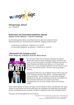 NL 16.08.2016 - Wangerooge Aktuell