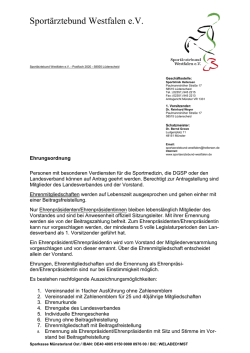 Ehrungen - Sport&auml;rztebund Westfalen eV