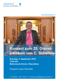 Konzert zum 25. Dienstjubiläum von C. Scheifele