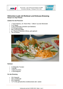 H&uuml;hnchen-Laab mit Rohkost und Erdnuss-Dressing