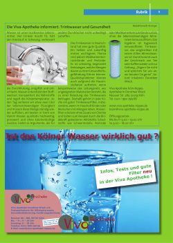 Viva-Info Wasserfilter. - Viva Apotheke Köln