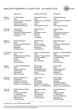 Menüplan Woche 34