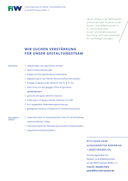 WIR SUCHEN VERST&Auml;RKUNG F&Uuml;R UNSER GESTALTUNGSTEAM