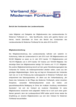 Bericht Vorsitzender - Verband für Modernen Fünfkampf NRW