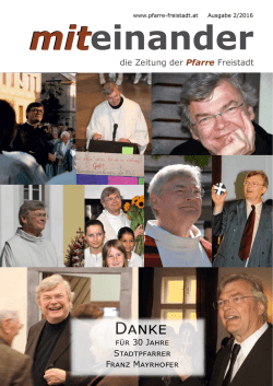 die Zeitung der Pfarre Freistadt f&uuml;r 30 Jahre Stadtpfarrer Franz