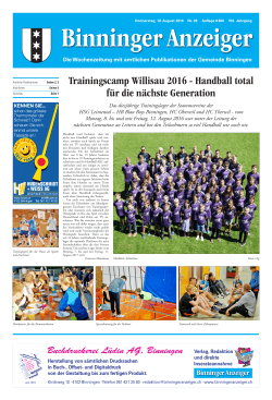 Trainingscamp Willisau 2016 - Handball total für die nächste
