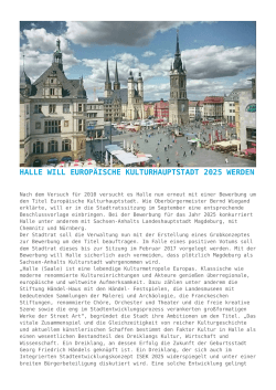Halle will Europäische Kulturhauptstadt 2025 werden