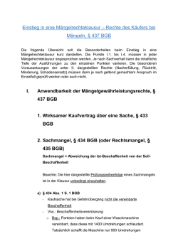 Einstieg in eine Mängelrechteklausur – Rechte des Käufers bei