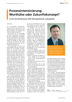 Editorial Prozessintensivierung