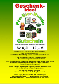 Gutscheine online bestellen