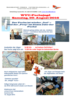 WVU-Fuchsjagd Samstag, 20. August 2016