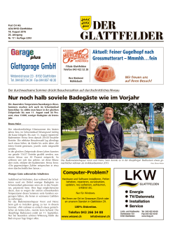 Glattgarage GmbH - Der Glattfelder