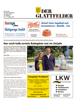 Glattgarage GmbH - Der Glattfelder