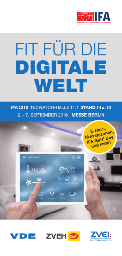 IFA 2016 Der VDE auf der IFA in Halle 11.1, Stand 7