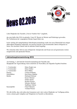 Jahreshauptversammlung 2016