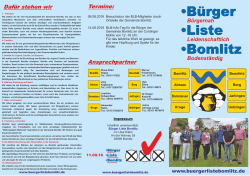 Wahlkampf-Flyer BLB - Bürger Liste Bomlitz