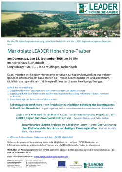 Infos - LEADER in Hohenlohe