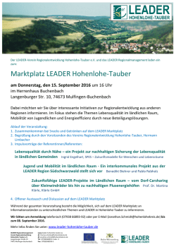 Infos - LEADER in Hohenlohe