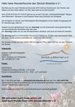 Hallo liebe Wanderfreunde des Skiclub Biberttal e.V.!