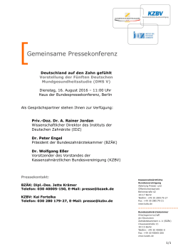 Ansprechpartnerblatt - Bundeszahnärztekammer