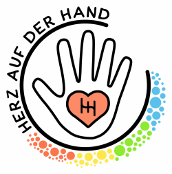 Hand-Kreis-Punkte - Herz auf der Hand