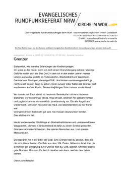 Grenzen - Kirche im WDR