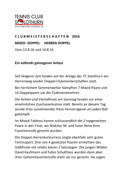 Bericht - Tennisclub Solothurn
