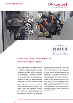 Maier Maschinen trifft strategische Entscheidung für keytech