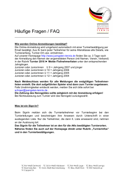 Häufige Fragen / FAQ - Nationales Deutsches Jüngsten