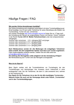 H&auml;ufige Fragen / FAQ - Nationales Deutsches J&uuml;ngsten