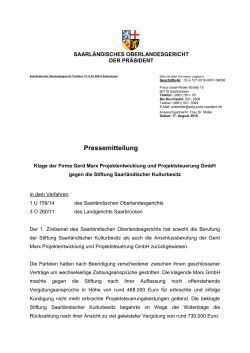 Pressemitteilung - Saarländisches Oberlandesgericht