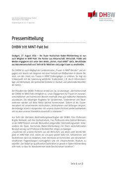 Pressemitteilung 06/2016 - Duale Hochschule Baden
