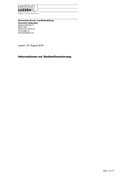 Informationen zur Studienfinanzierung - Beruf