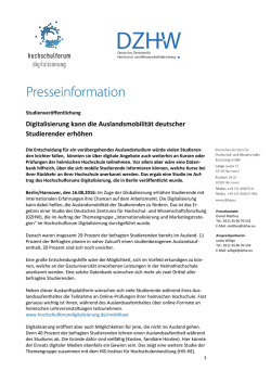 Digitalisierung kann die Auslandsmobilit&auml;t deutscher Studierender
